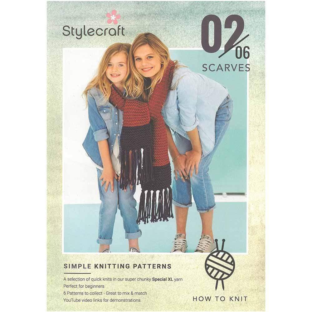 Stylecraft Patterns Stylecraft Special XL - How to Knit Scarves (02-06) 5034533070051