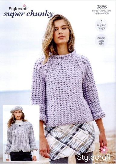 Stylecraft Patterns Stylecraft Special XL & XL Tweed - Sweater & Cardigan (9886) 5034533075827