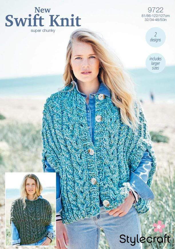 Stylecraft Patterns Stylecraft Swift Knit Super Chunky - Cape Jacket & Sweater (9722) 5034533074172