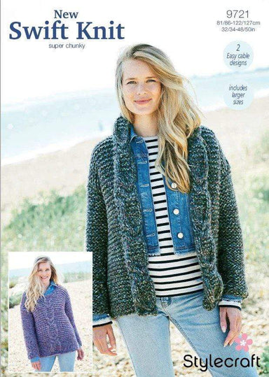 Stylecraft Patterns Stylecraft Swift Knit Super Chunky - Jacket & Sweater (9721) 5034533074165