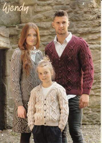Wendy Patterns Wendy Aran with Wool - Family Cardigan (5740) 5015832457408