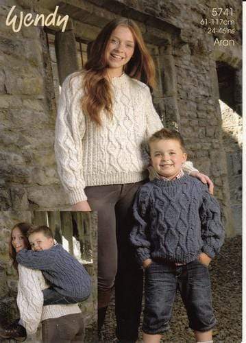 Wendy Patterns Wendy Aran with Wool - Family Sweater (5741) 5015832457415