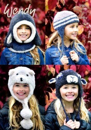 Wendy Patterns Wendy Eider Chunky and Merino Chunky Hats and Hood (5969) 5015832459693