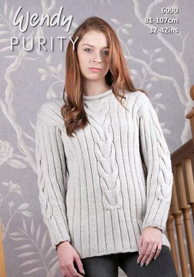 Wendy Patterns Wendy Purity - Cable and Rib Sweater (6090) 5015832460903