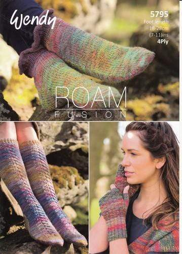 Wendy Patterns Wendy Roam Fusion 4 Ply - Long and Short Socks, Textured and Plain Mitts (5795) 5015832457958