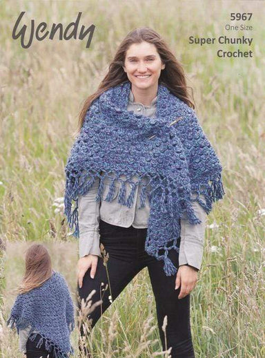 Wendy Patterns Wendy Super Chunky - Crochet Shawl (5967) WSC-PATT5967
