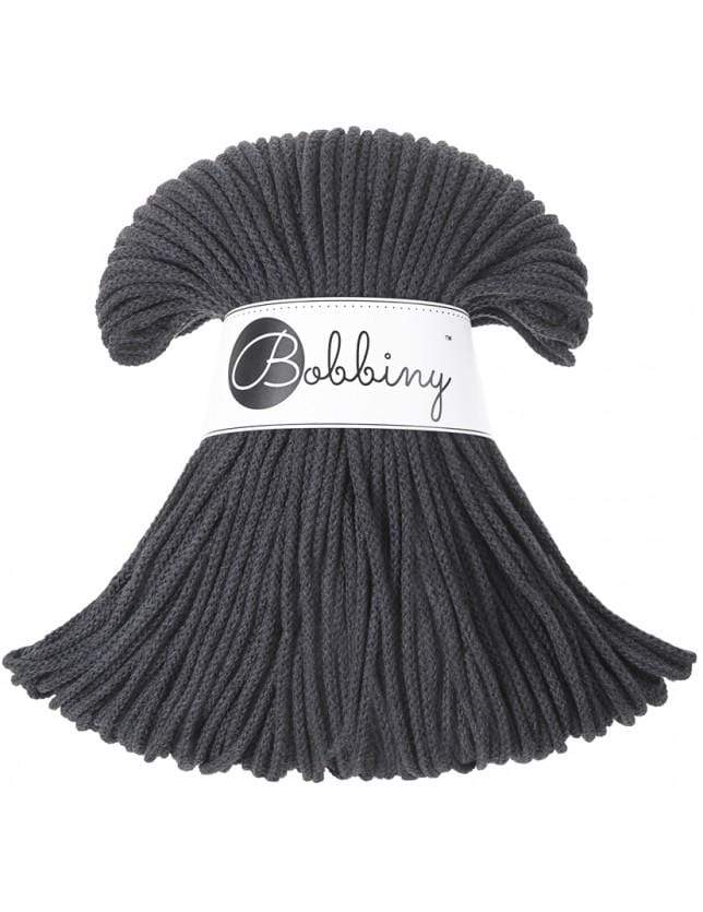 Bobbiny Yarn Charcoal Bobbiny Cotton Cord - Junior (3mm) 5902340201374