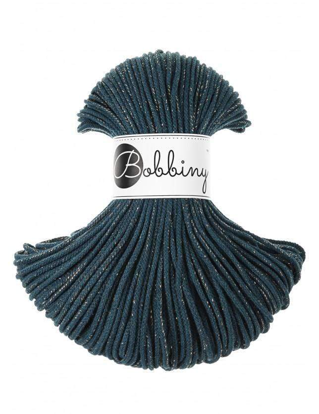 Bobbiny Yarn Golden Peacock Blue Bobbiny Cotton Cord - Junior (3mm)