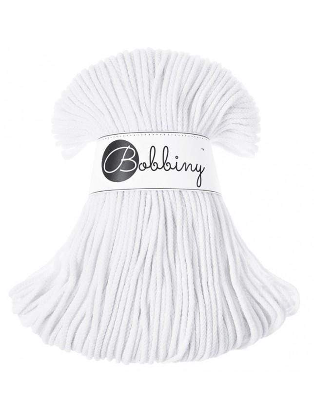 Bobbiny Yarn White Bobbiny Cotton Cord - Junior (3mm) 5902340201183