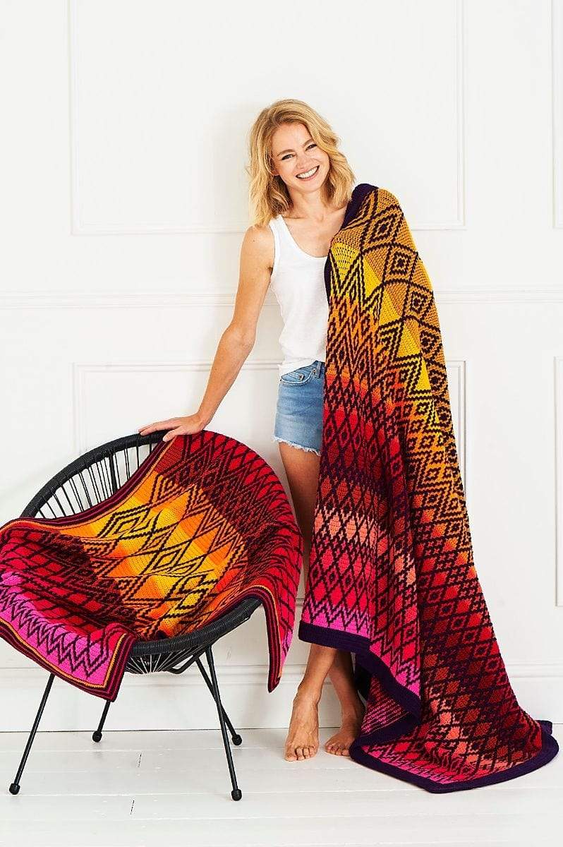 Stylecraft Yarn Queen Blanket CAL by Tinna Thorudottir Thorvaldar - Tequila Sunrise